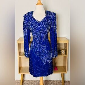 Vintage Stenay 100% Silk Sequins Dress, 10